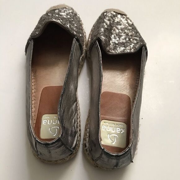 * Kenna * silver sequin espadrille flats - Picture 5 of 5
